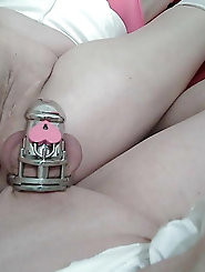 Sissy Lucy in Chastity being teased by Lisa